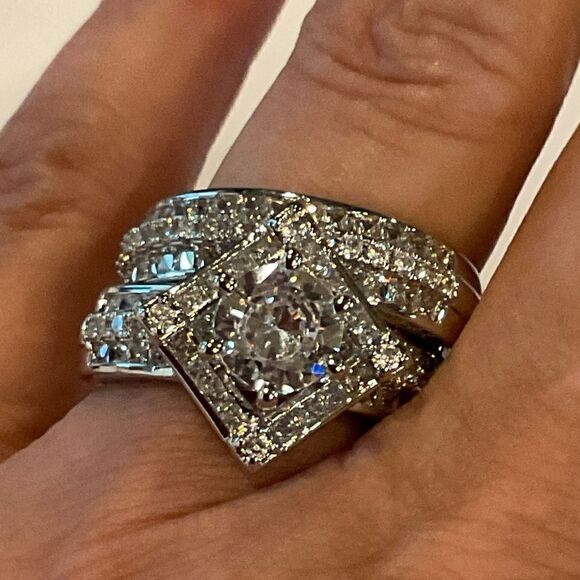 Stunning Sterling Wedding set - Picture 2 of 6